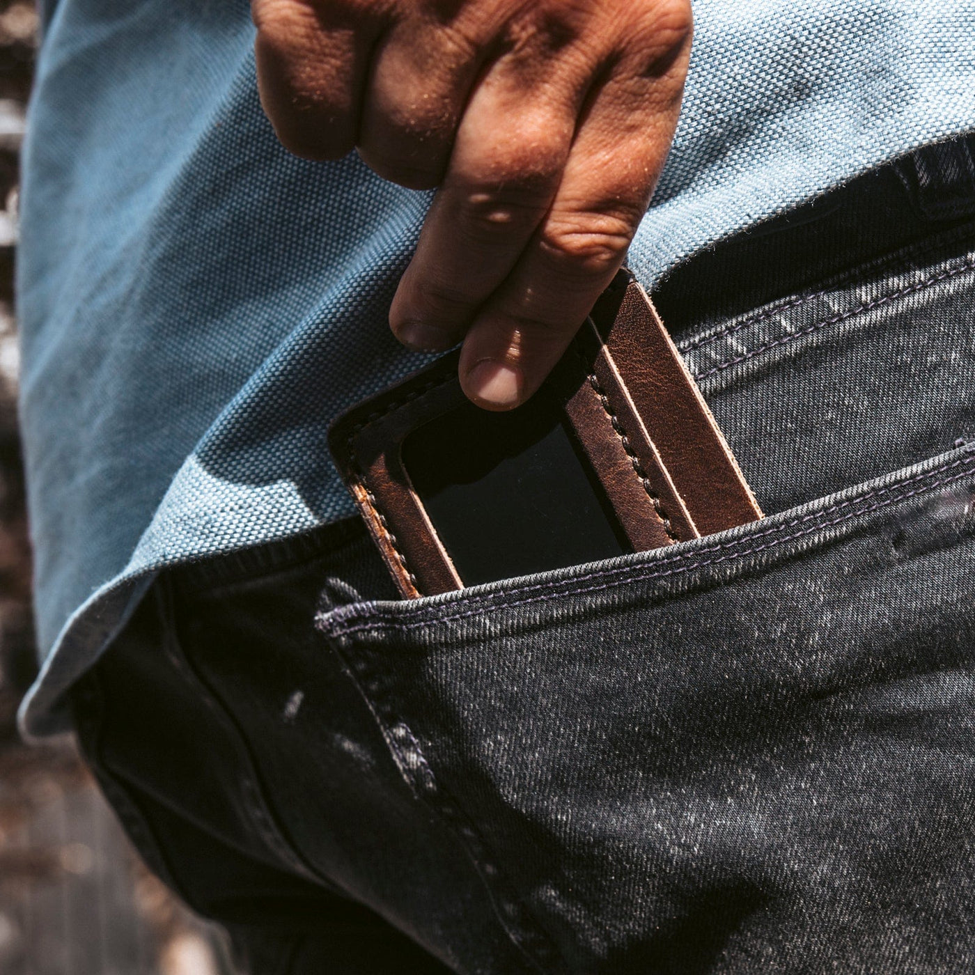 Leather ID Wallet - Natural Popov Leather
