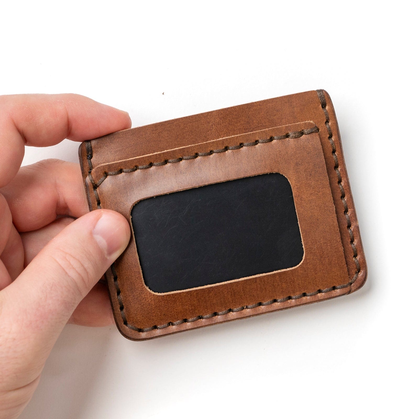 Leather ID Wallet - Natural Popov Leather