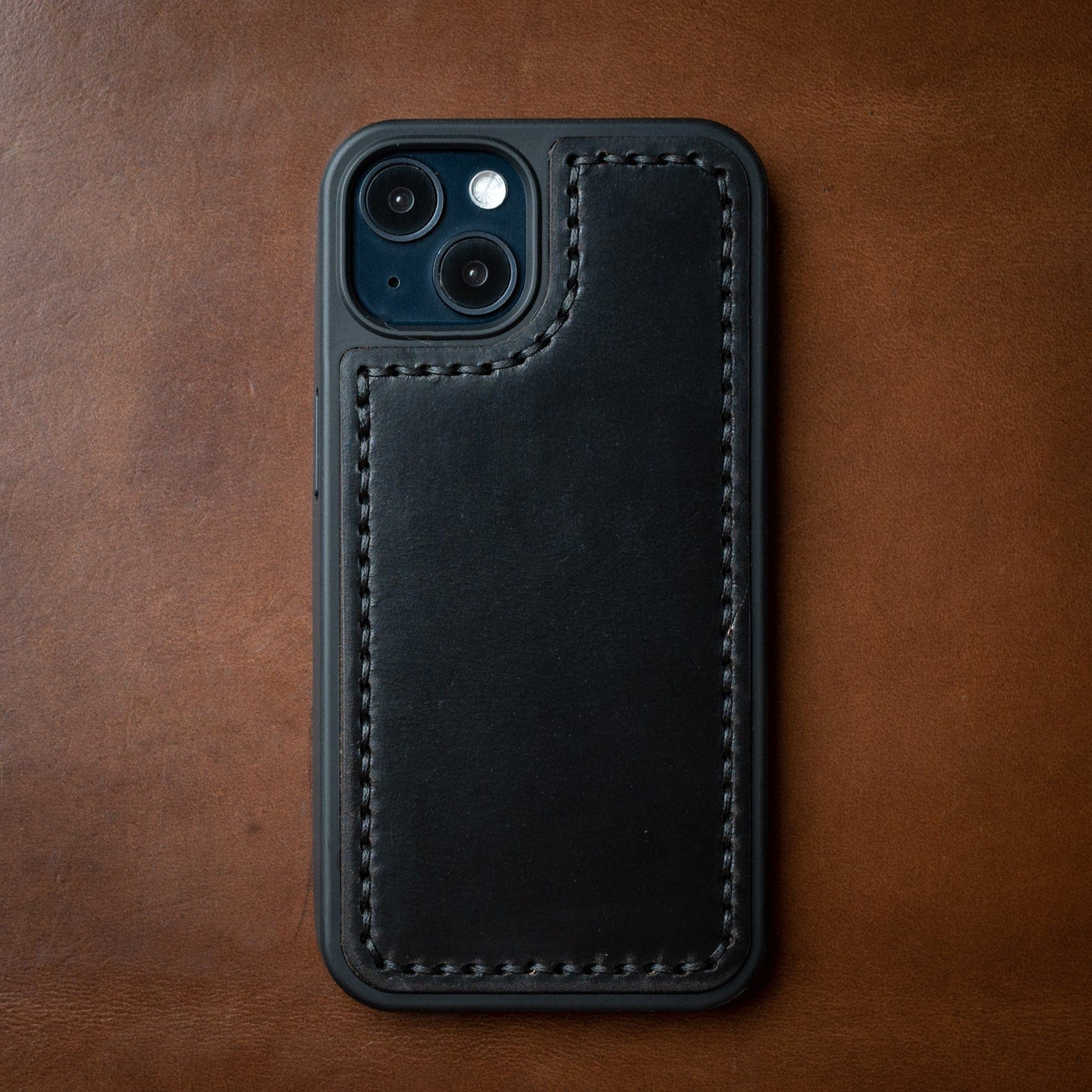 Leather iPhone 13 Case - Black Popov Leather