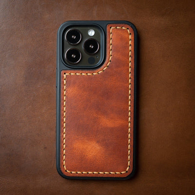 Leather iPhone 13 Case - English Tan Popov Leather