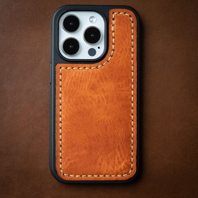 Leather iPhone 14 Case - English Tan Popov Leather