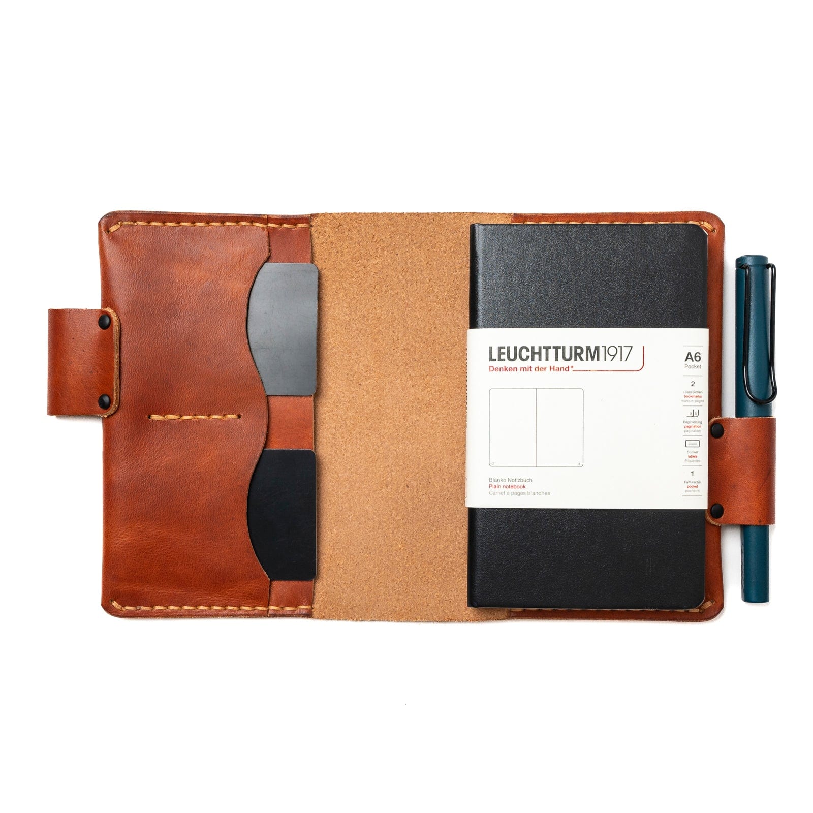 Leather Leuchtturm1917 A6 Notebook Cover - English Tan Popov Leather