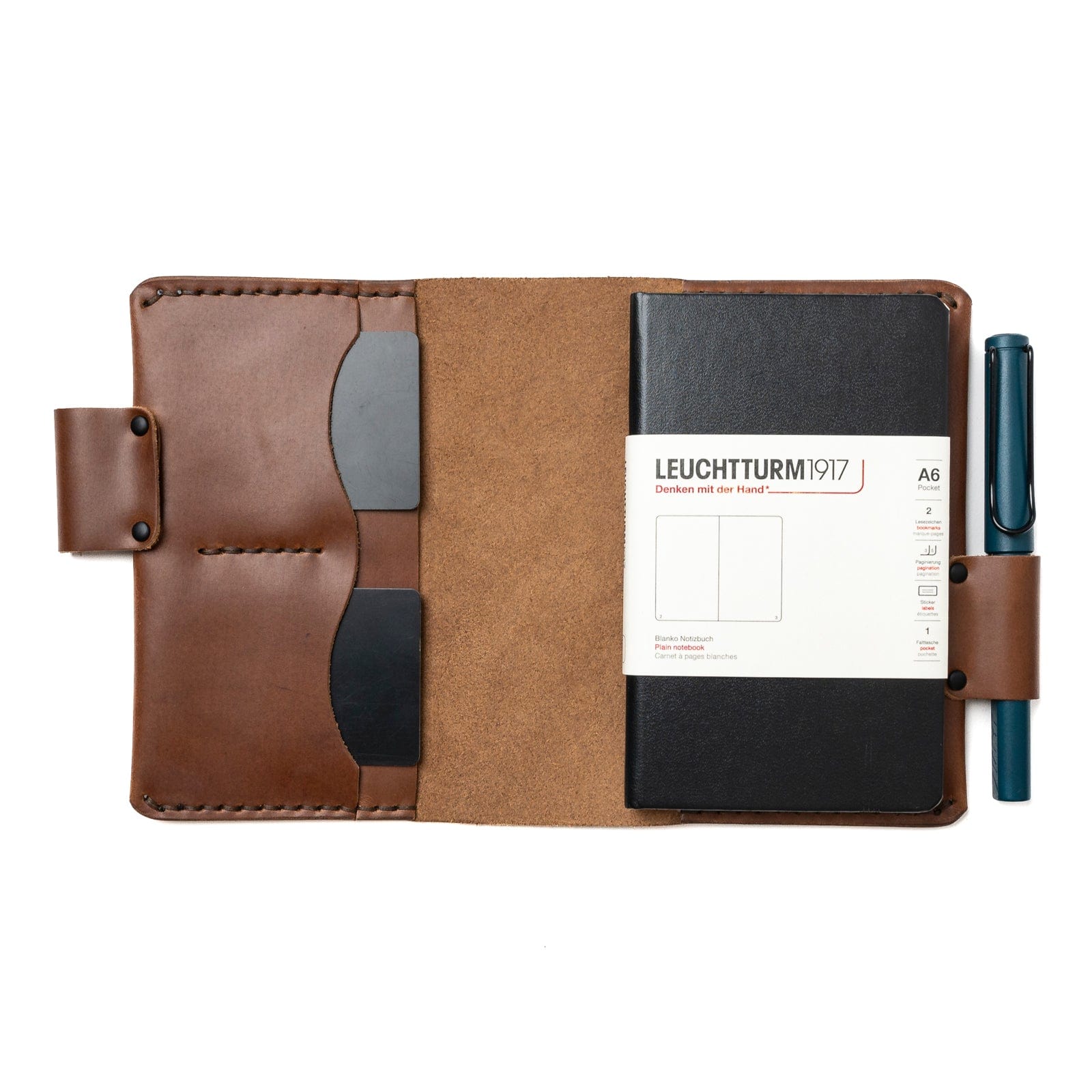 Leather Leuchtturm1917 A6 Notebook Cover - Natural Popov Leather