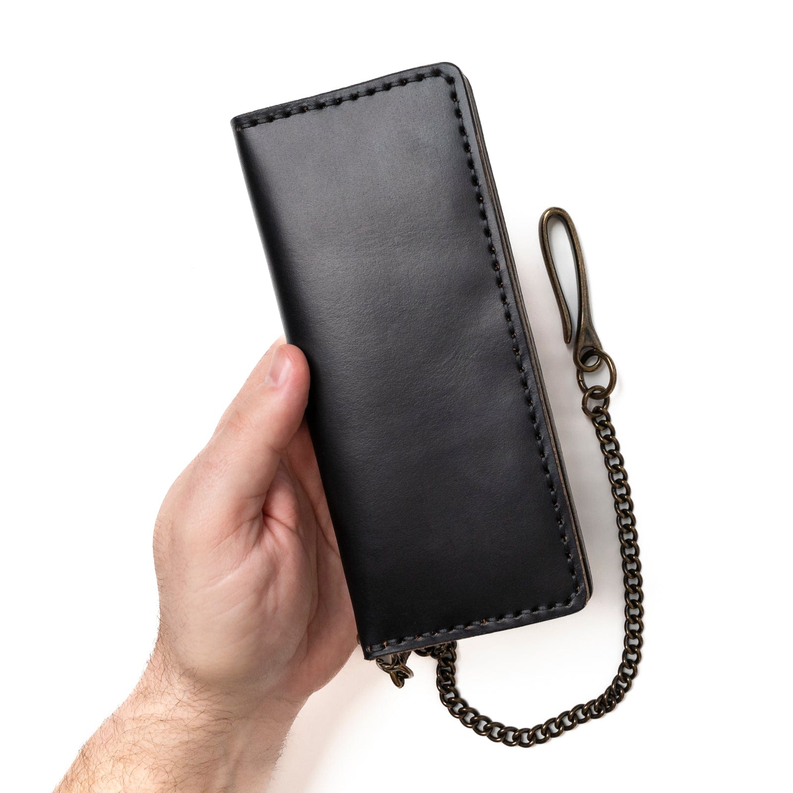 Leather Long Wallet - Black Popov Leather