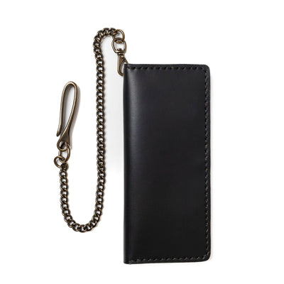 Leather Long Wallet - Black Popov Leather