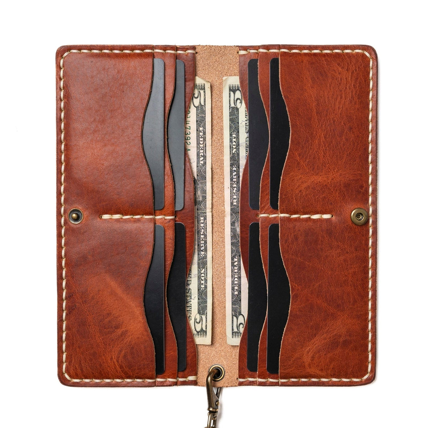 Leather Long Wallet - English Tan Popov Leather