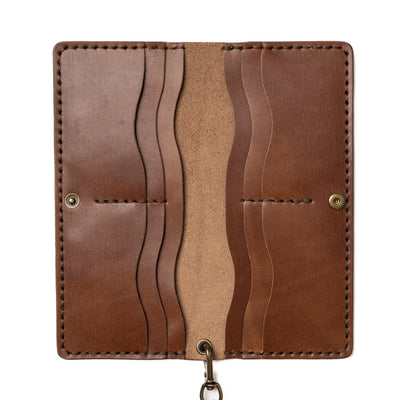 Leather Long Wallet - Natural Popov Leather