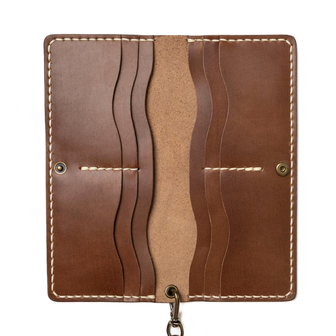 Leather Long Wallet - Natural Popov Leather