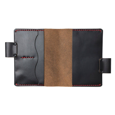 Leather Midori MD A6 Notebook Cover - Black Popov Leather