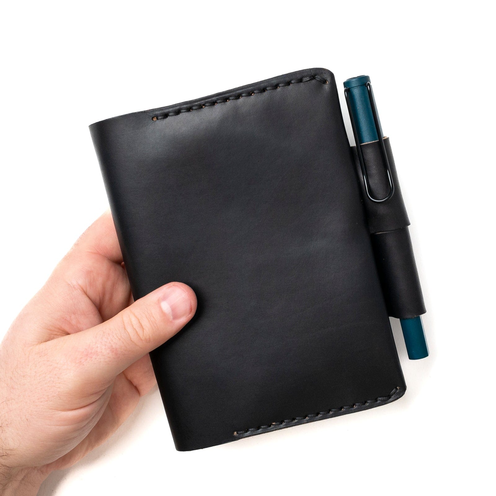 Leather Midori MD A6 Notebook Cover - Black Popov Leather