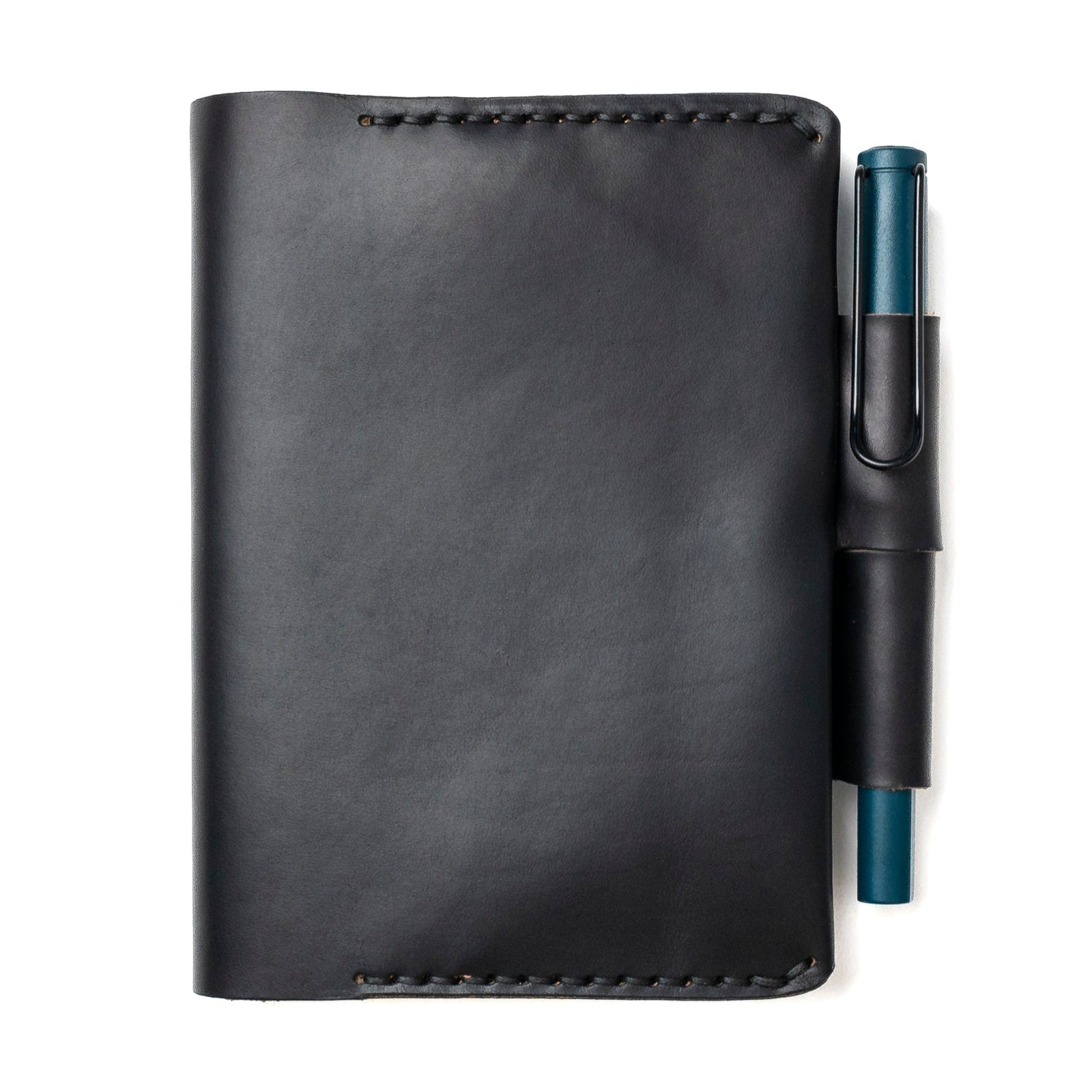 Leather Midori MD A6 Notebook Cover - Black Popov Leather