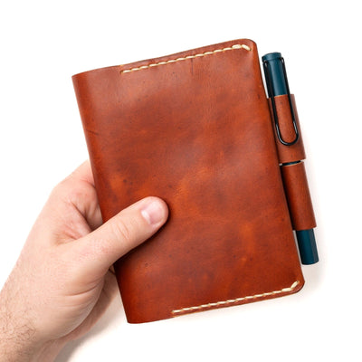 Leather Midori MD A6 Notebook Cover - English Tan Popov Leather