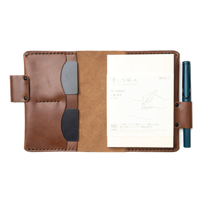 Leather Midori MD A6 Notebook Cover - Natural Popov Leather