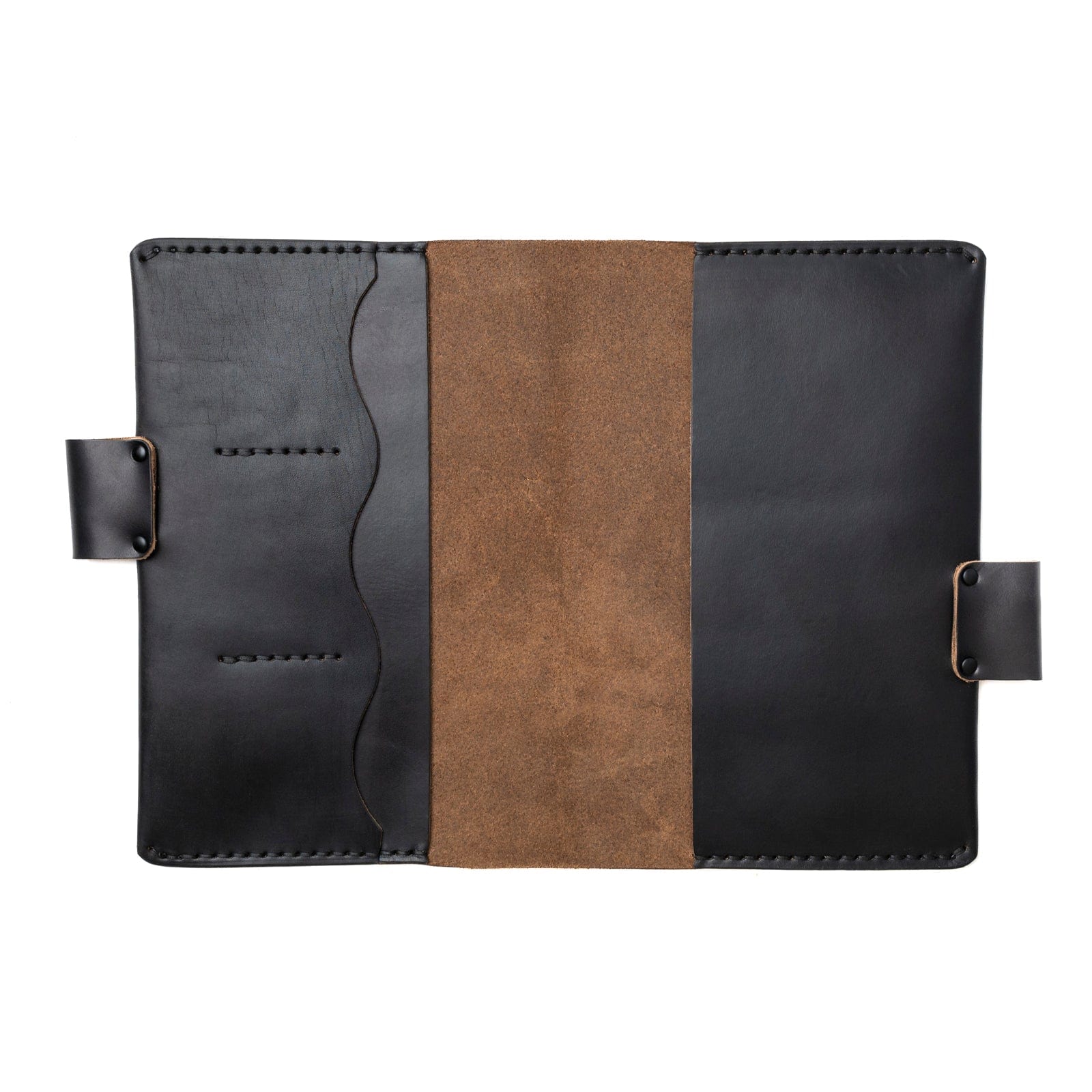 Leather Moleskine Large Notebook Cover - Black Popov Leather