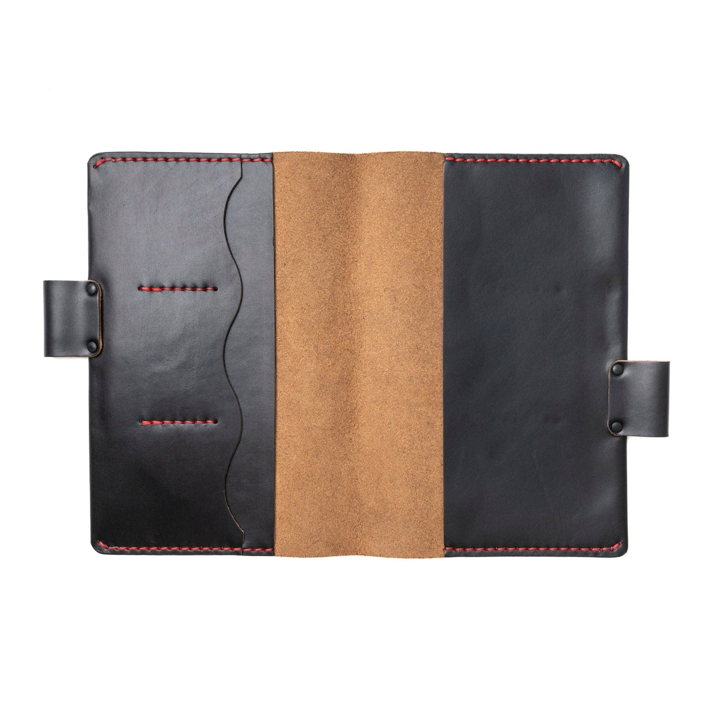 Leather Moleskine Large Notebook Cover - Black Popov Leather