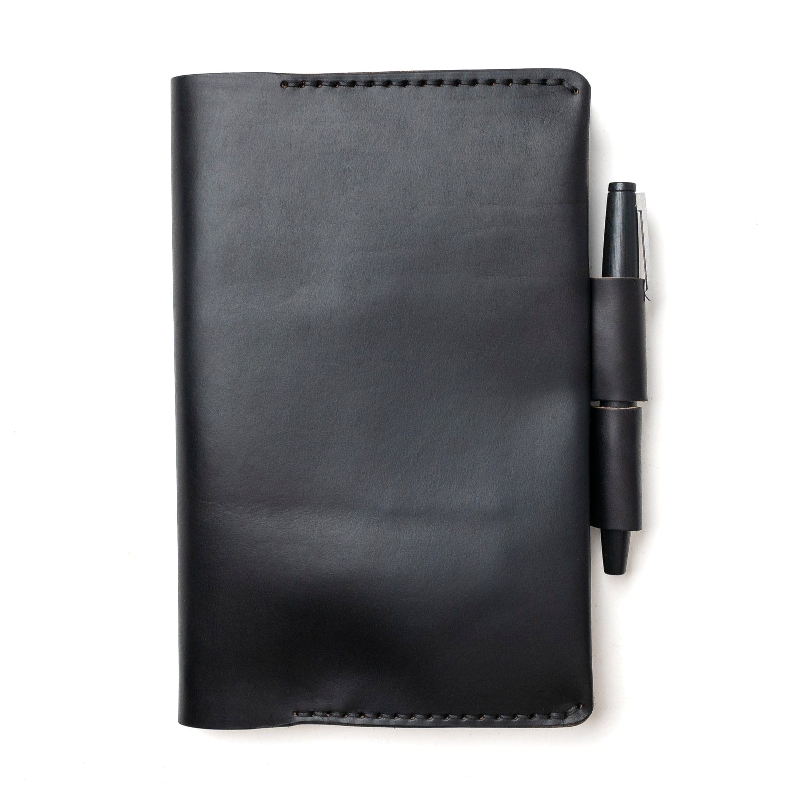 Leather Moleskine Large Notebook Cover - Black Popov Leather