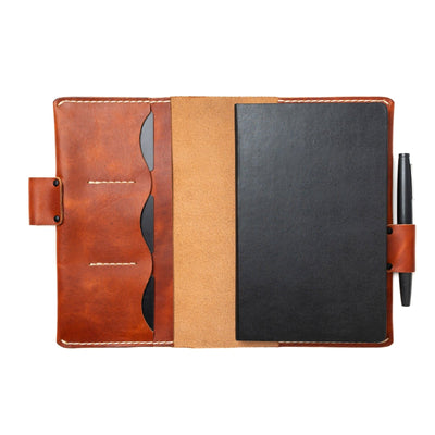 Leather Moleskine Large Notebook Cover - English Tan Popov Leather