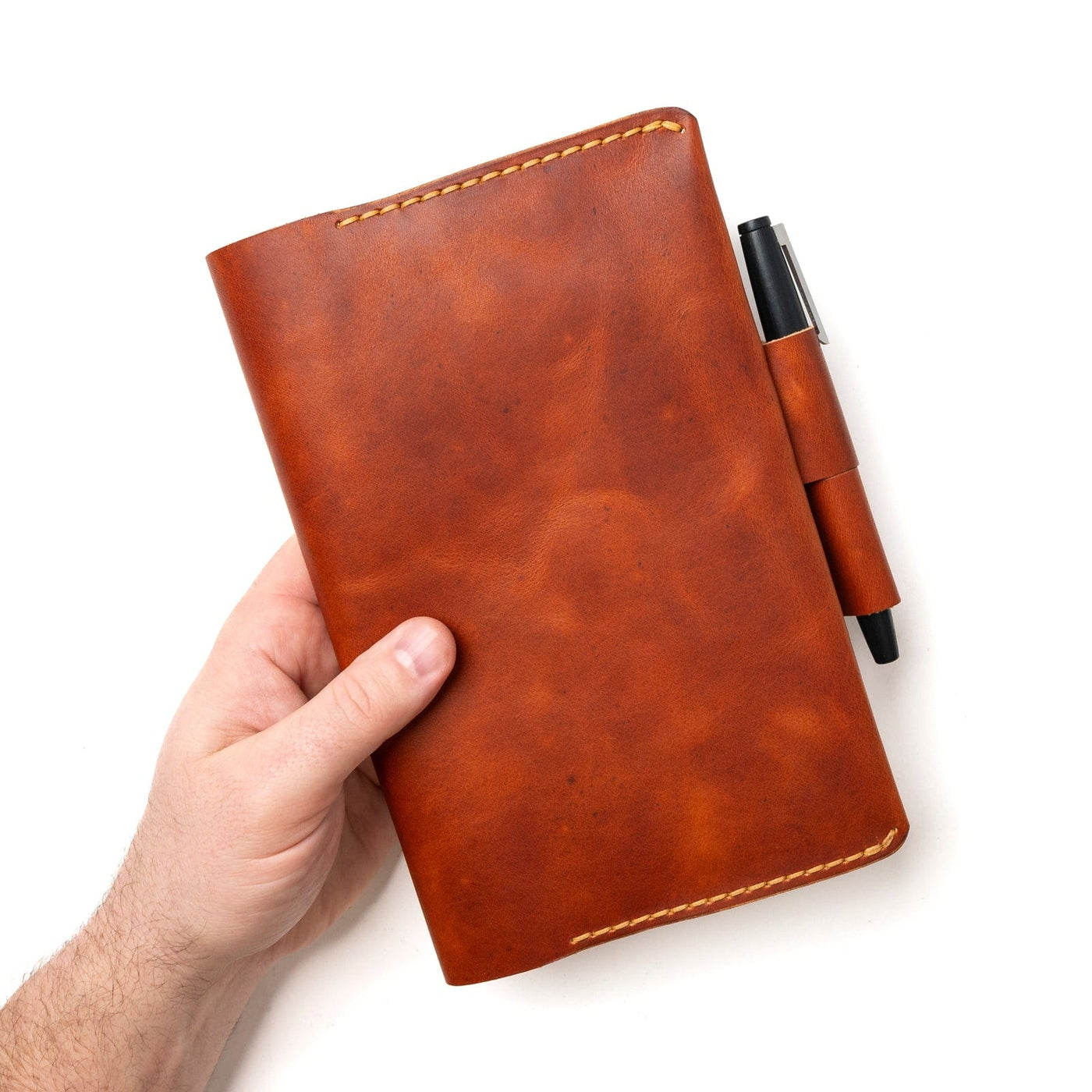 Leather Moleskine Large Notebook Cover - English Tan Popov Leather