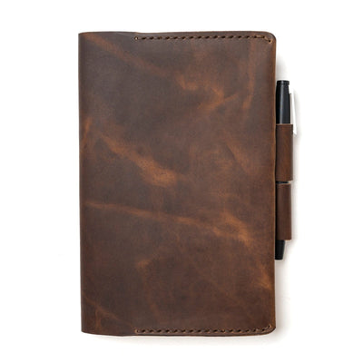 Leather Moleskine Large Notebook Cover - Heritage Brown Popov Leather