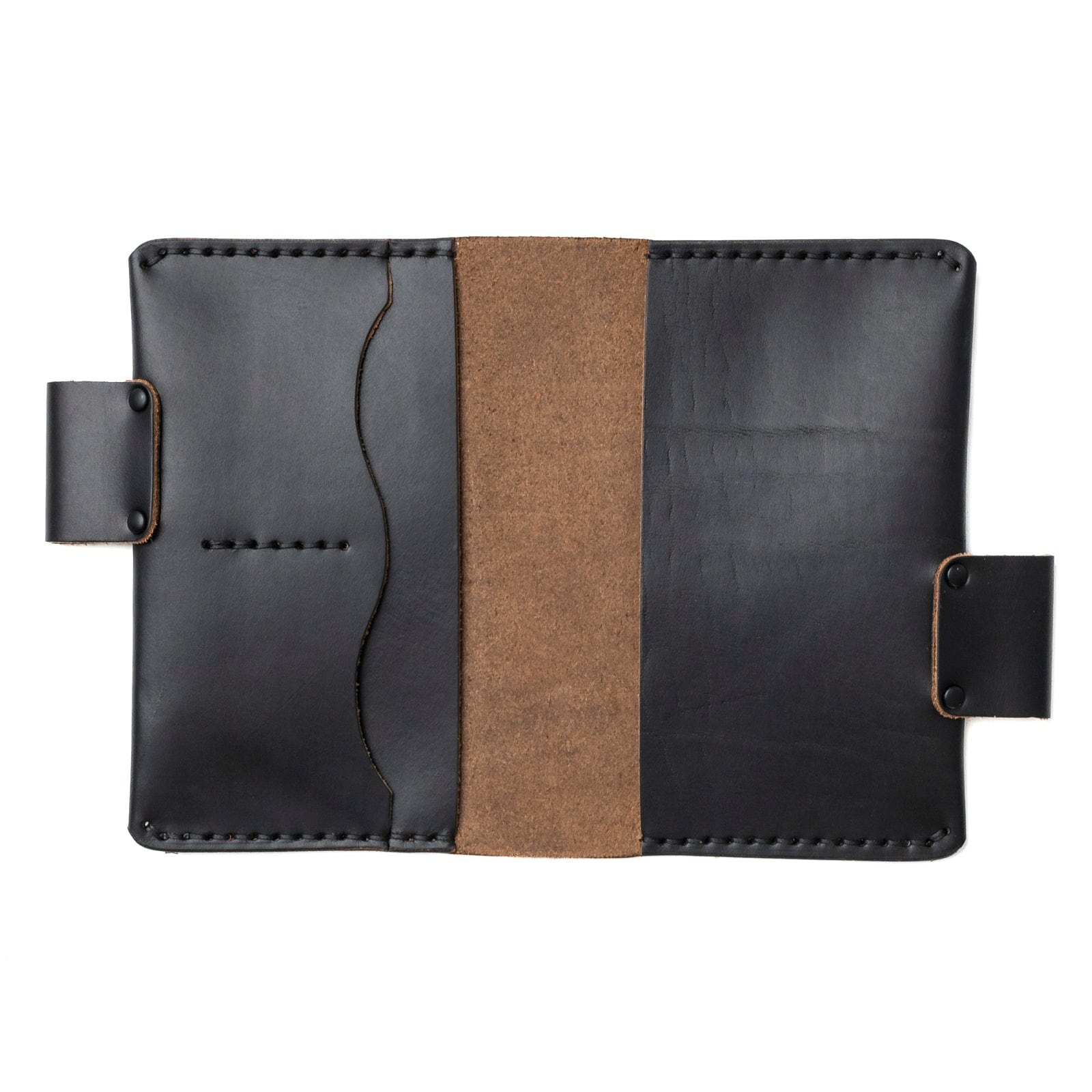 Leather Moleskine Pocket Cover - Black Popov Leather