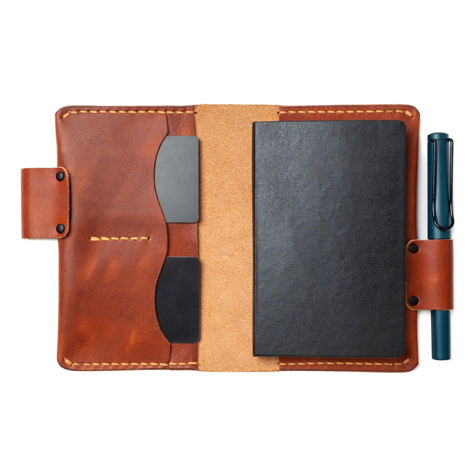 Leather Moleskine Pocket Cover - English Tan Popov Leather