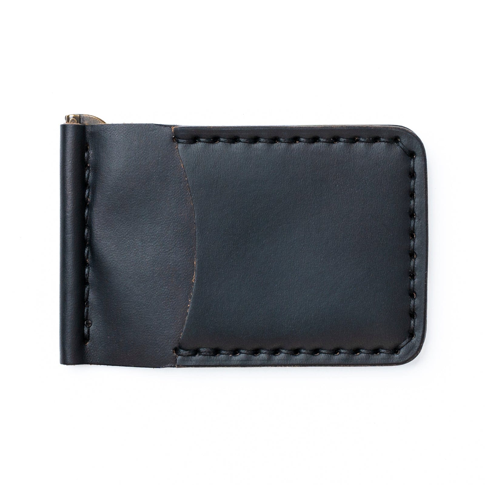 Leather Money Clip Wallet - Black Popov Leather