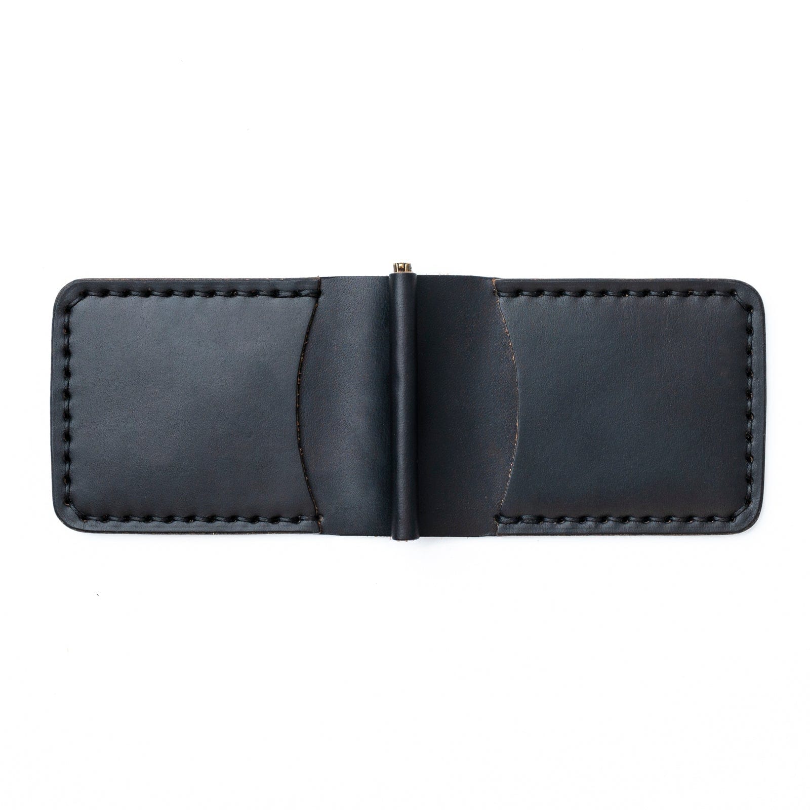 Leather Money Clip Wallet - Black Popov Leather