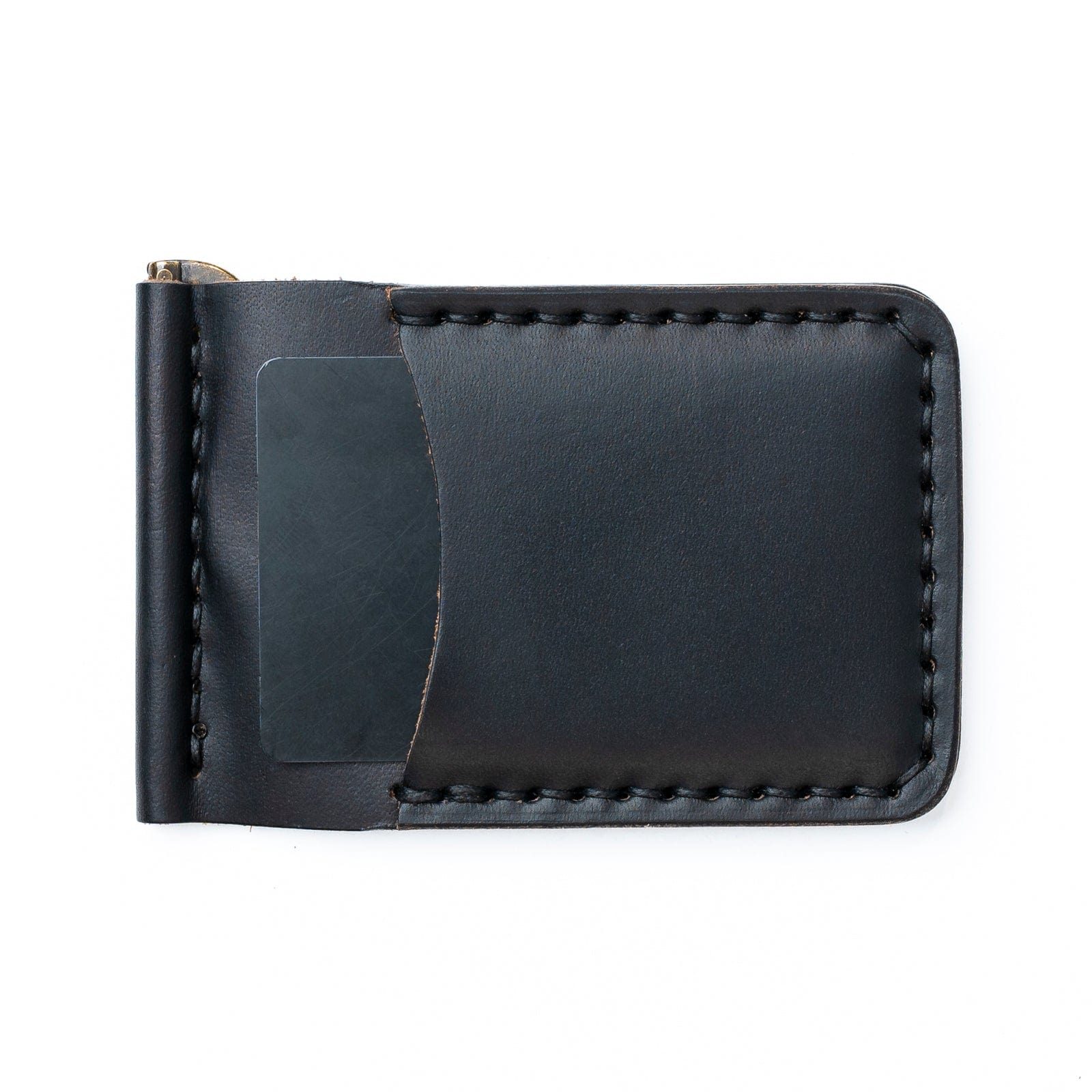 Leather Money Clip Wallet - Black Popov Leather