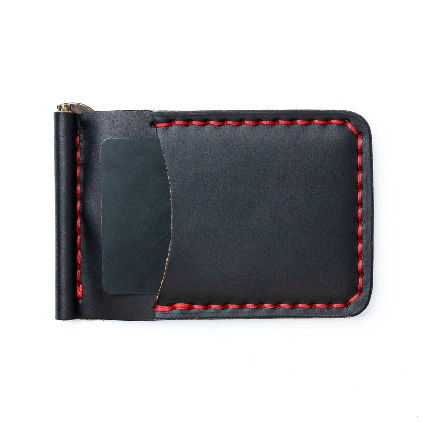 Leather Money Clip Wallet - Black Popov Leather