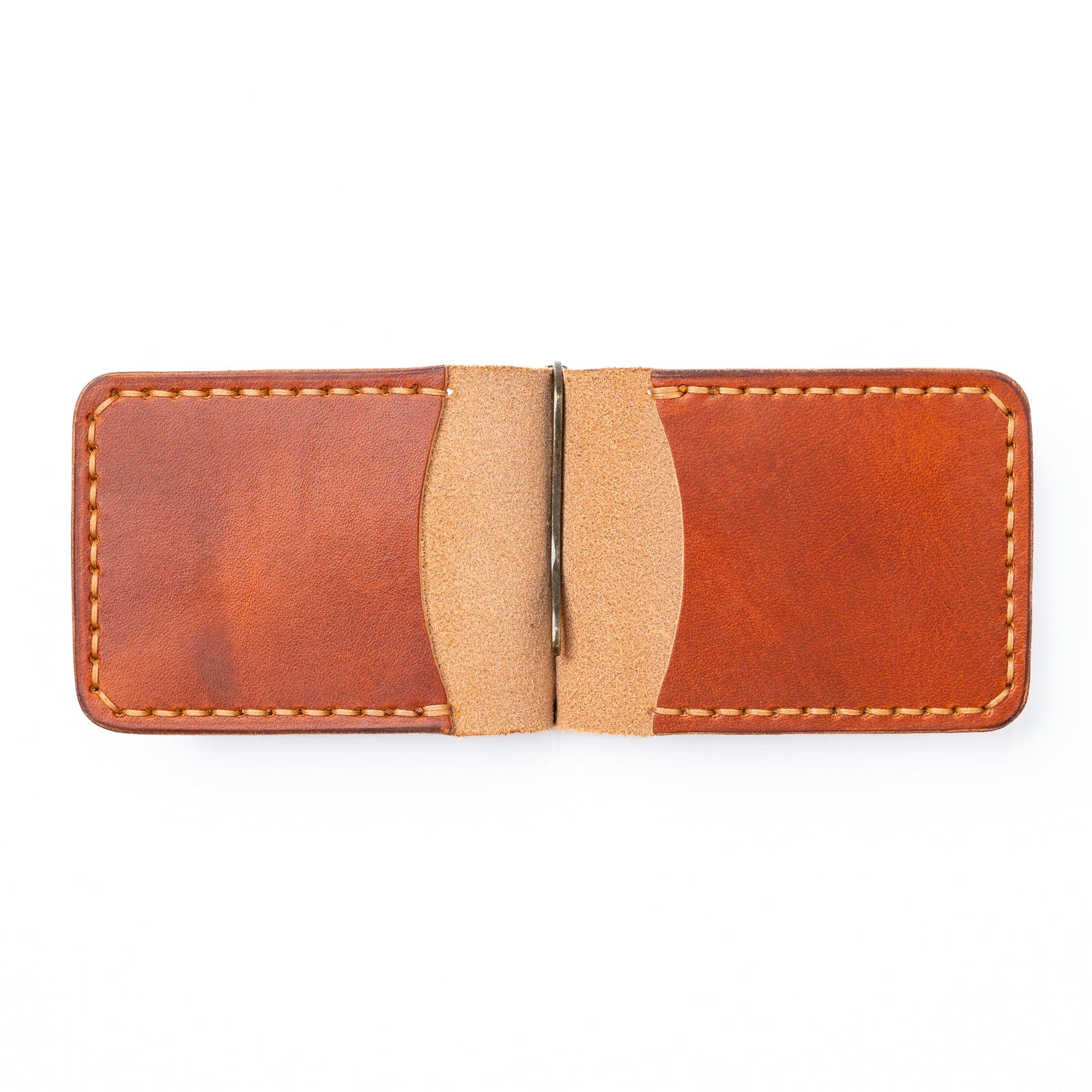 Leather Money Clip Wallet - English Tan Popov Leather