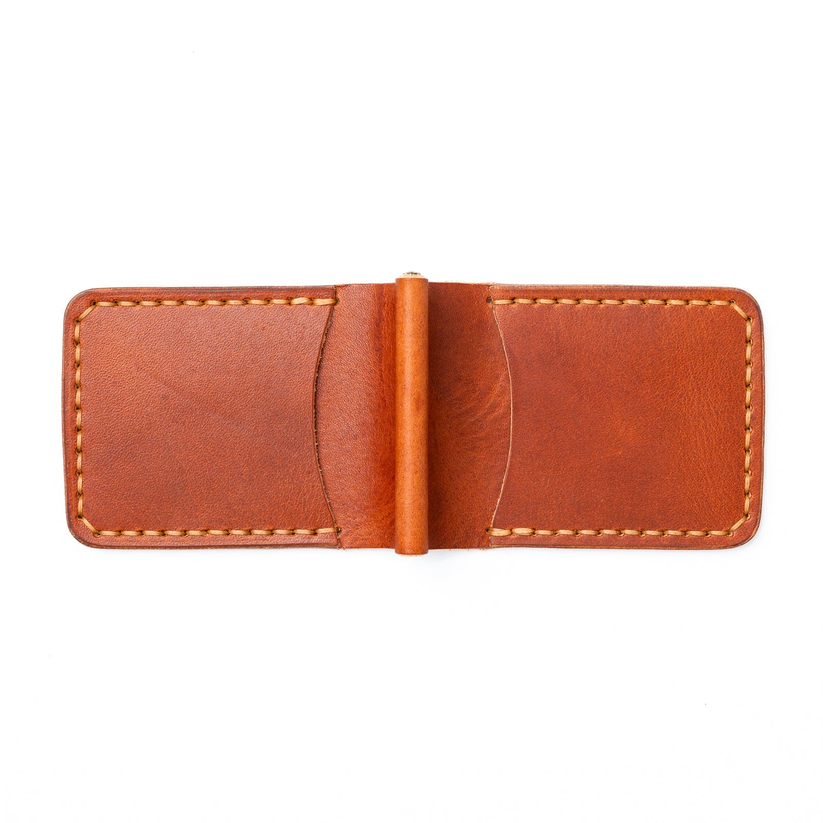 Leather Money Clip Wallet - English Tan Popov Leather