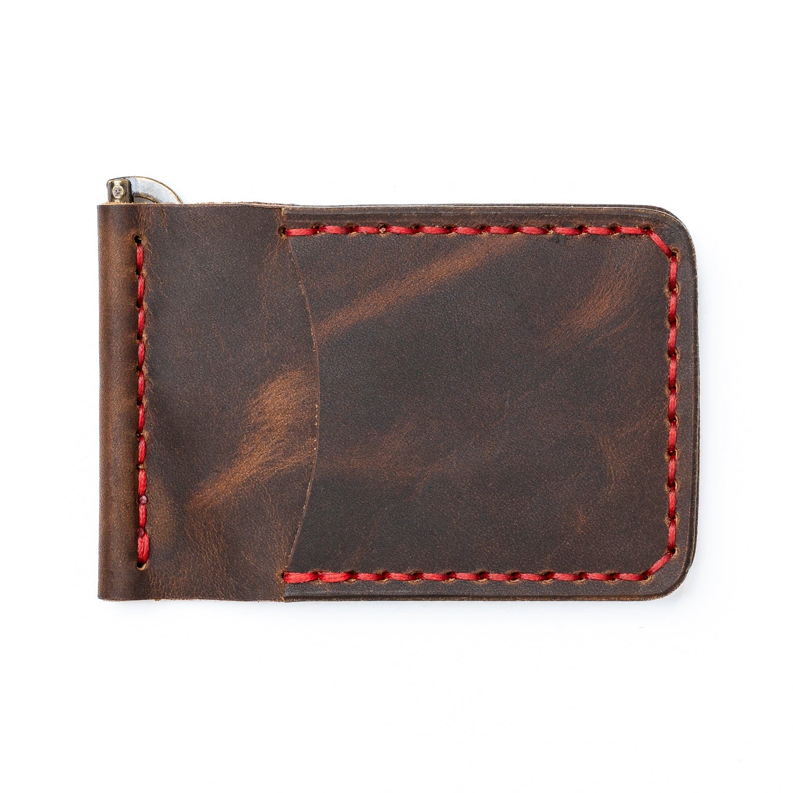 Leather Money Clip Wallet - Heritage Brown Popov Leather