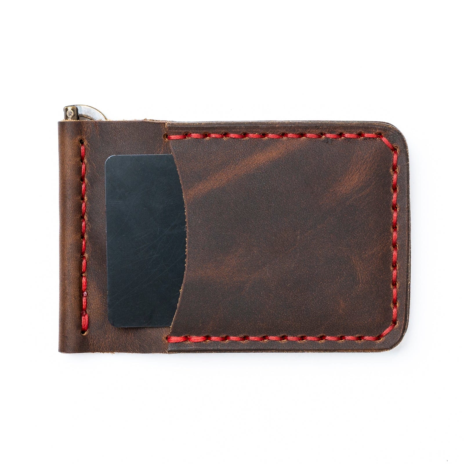 Leather Money Clip Wallet - Heritage Brown Popov Leather