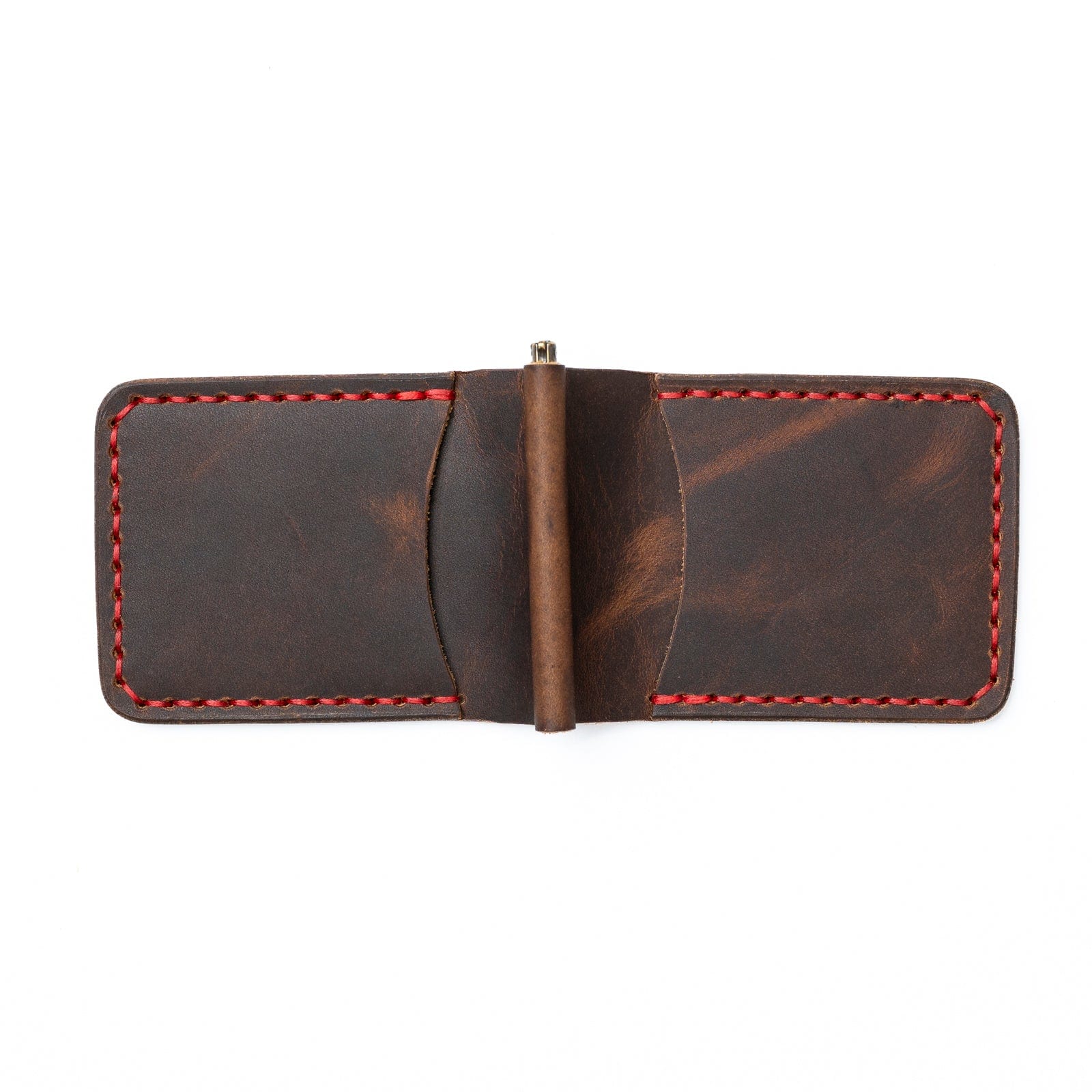 Leather Money Clip Wallet - Heritage Brown Popov Leather