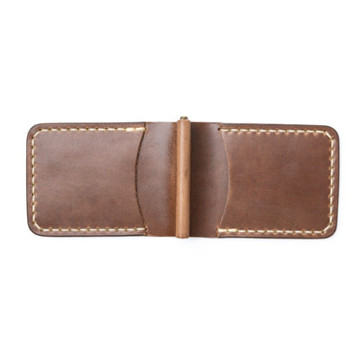 Leather Money Clip Wallet - Natural Popov Leather