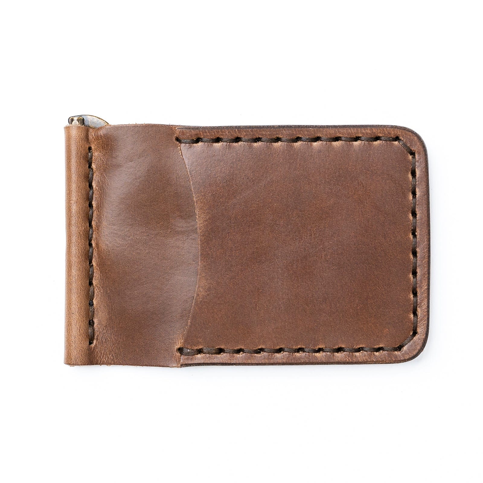 Leather Money Clip Wallet - Natural Popov Leather