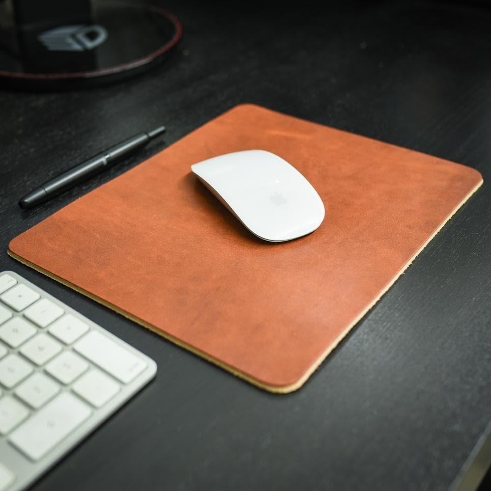 Leather Mouse Pad - English Tan Popov Leather