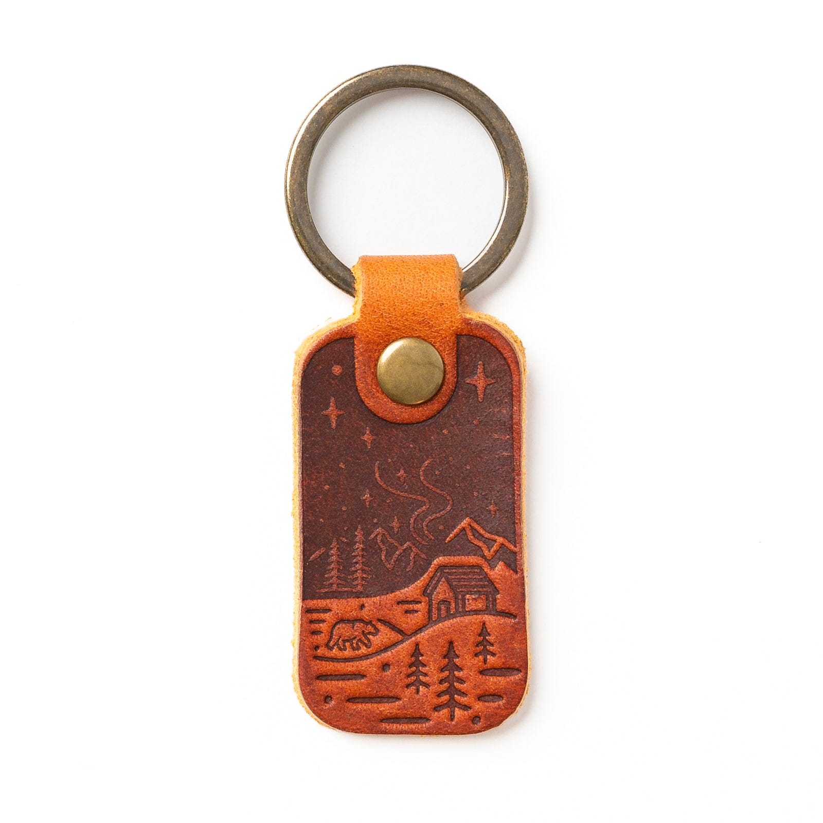 Leather Northern Lights Keyfob - English Tan Popov Leather