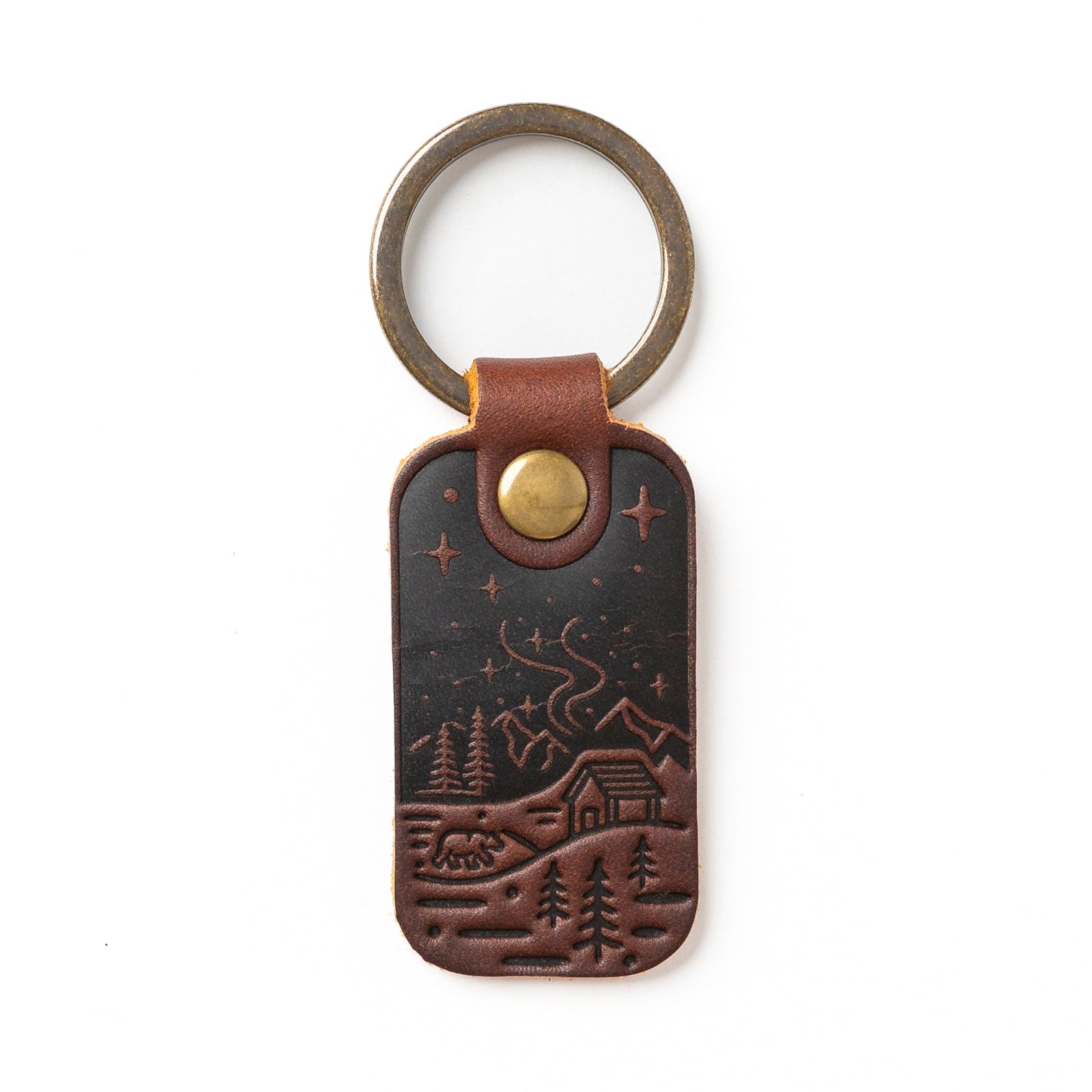 Leather Northern Lights Keyfob - Heritage Brown Popov Leather