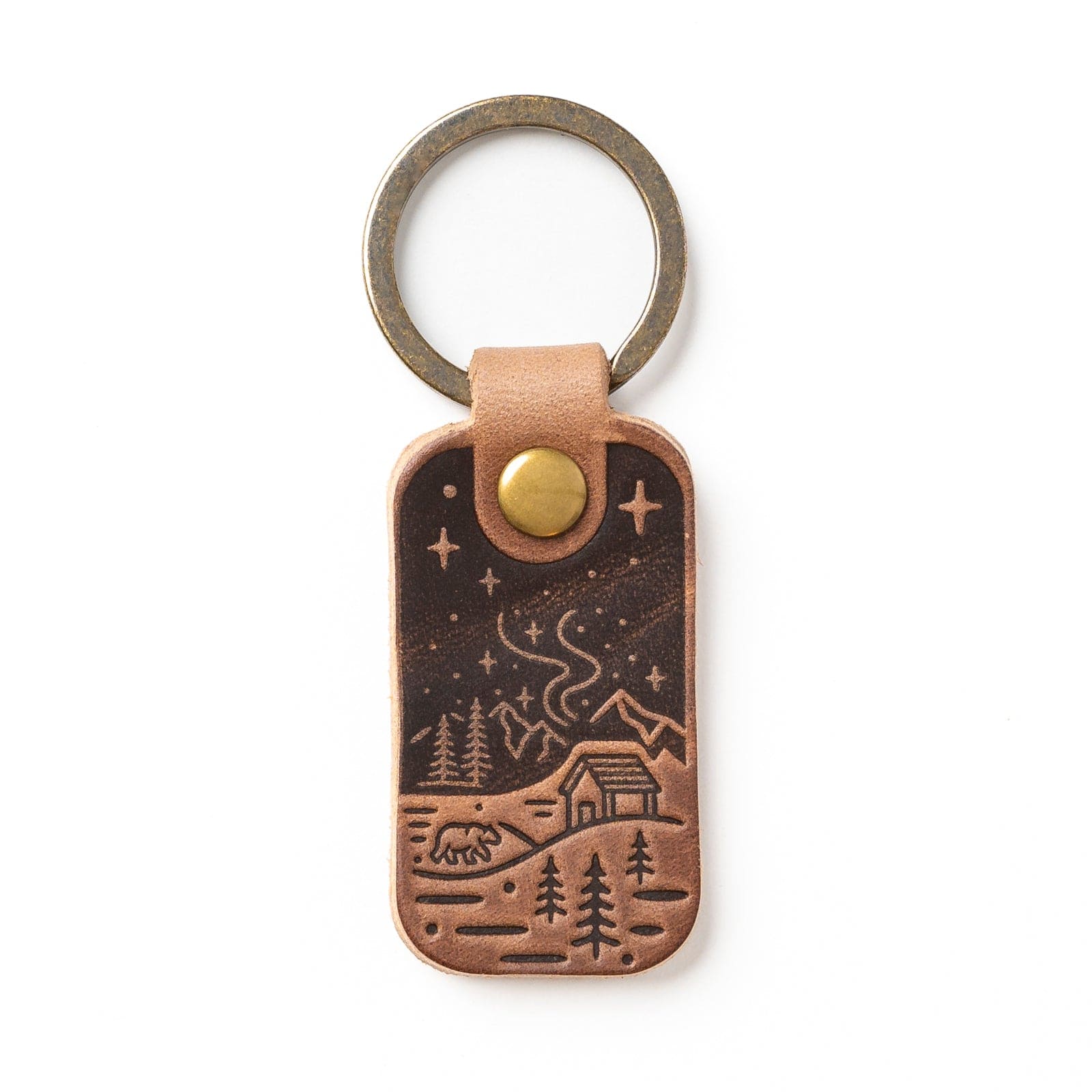 Leather Northern Lights Keyfob - Natural Popov Leather