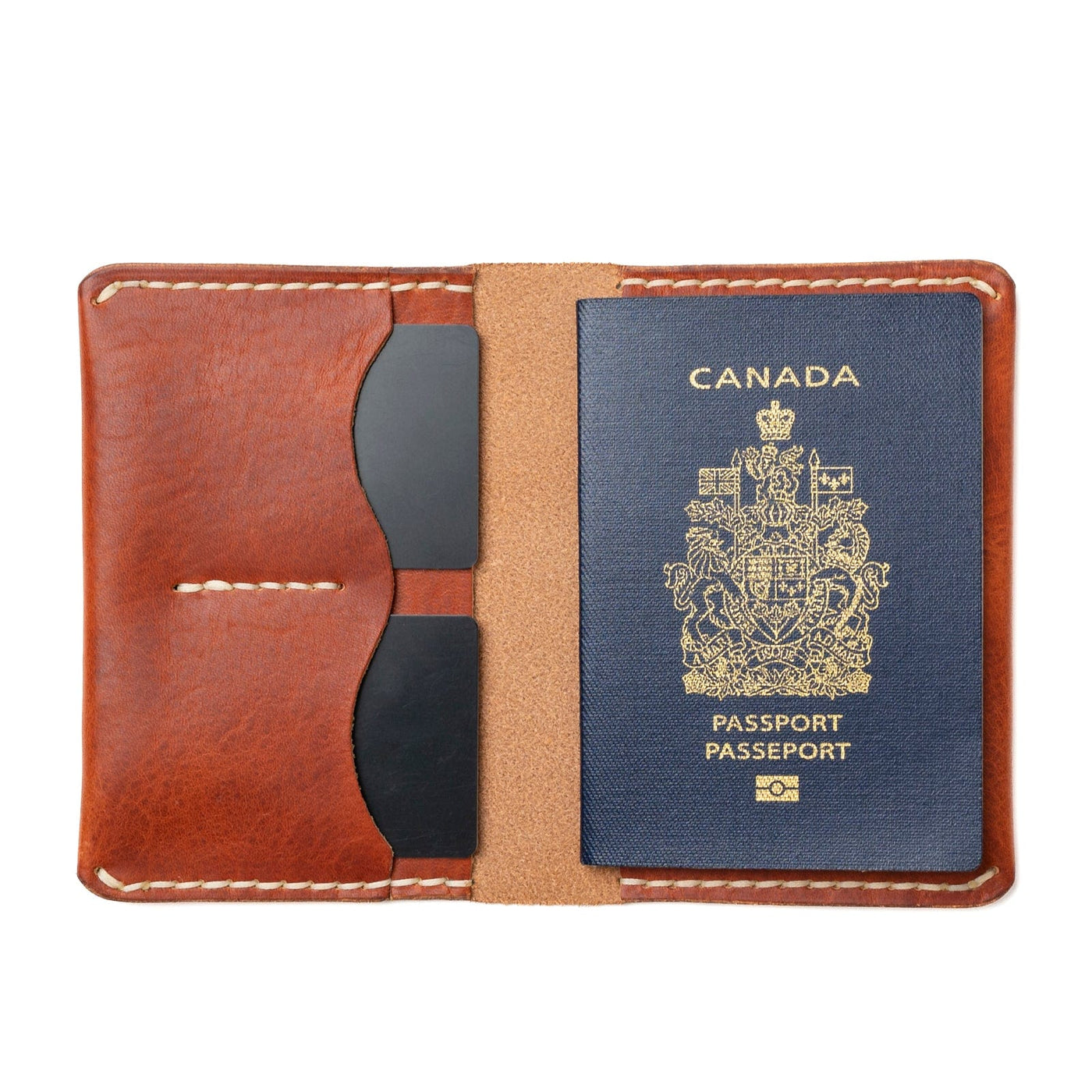 Leather Passport Cover - English Tan Popov Leather