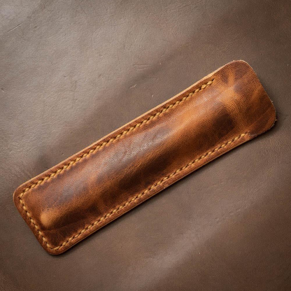 Leather Pen Case - English Tan Popov Leather
