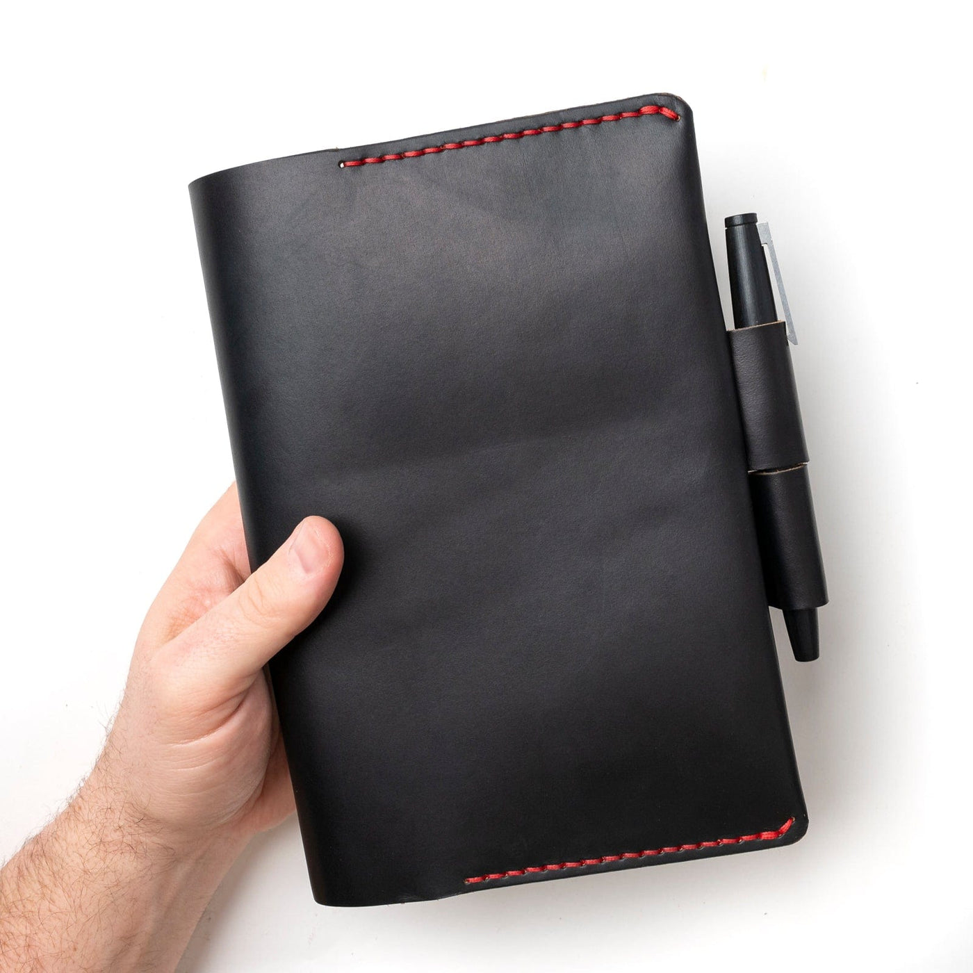 Leather Rhodia A5 Notebook Cover - Black Popov Leather