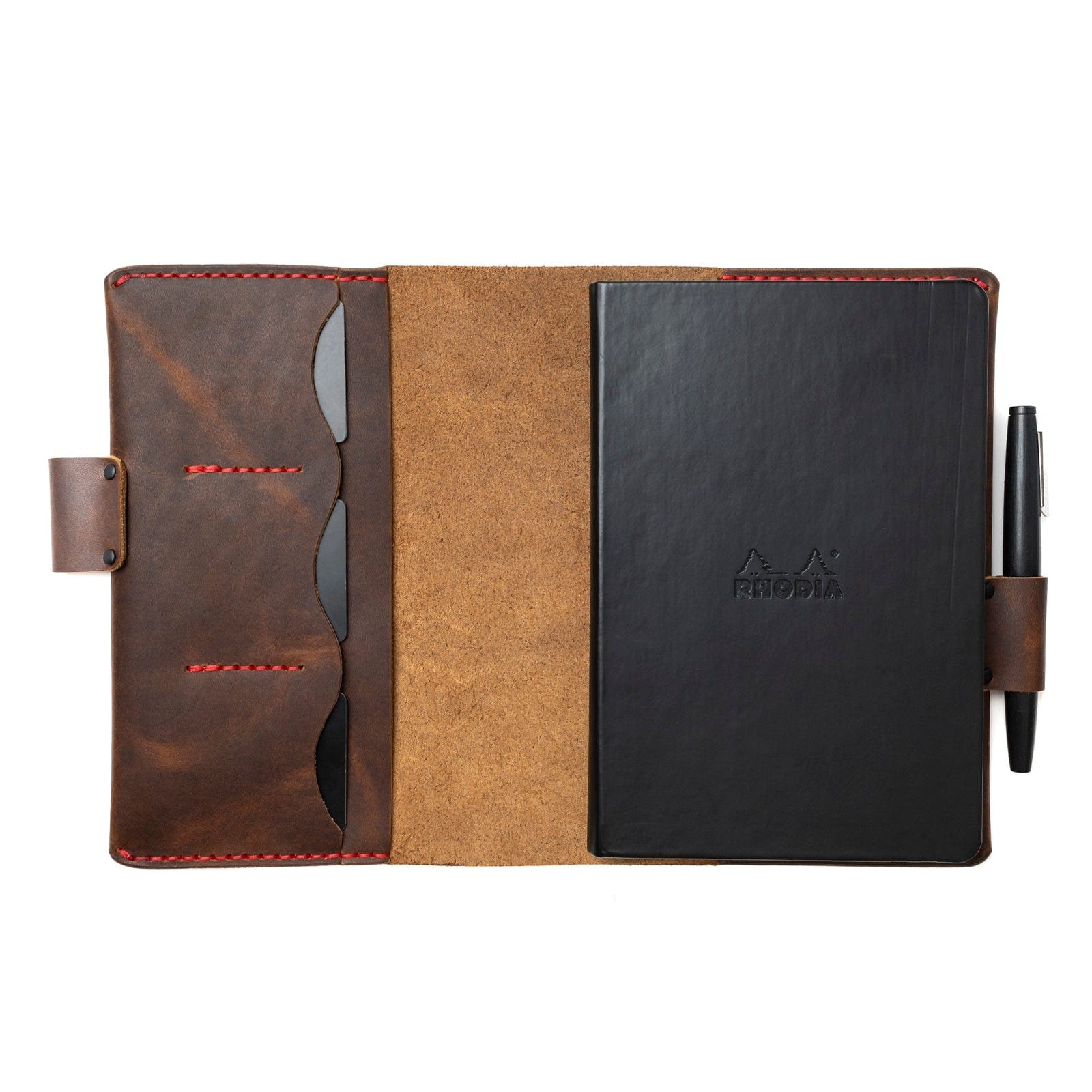 Leather Rhodia A5 Notebook Cover - Heritage Brown Popov Leather