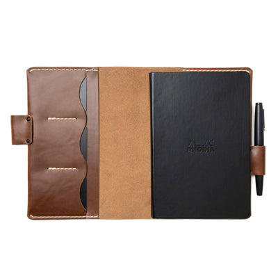 Leather Rhodia A5 Notebook Cover - Natural Popov Leather