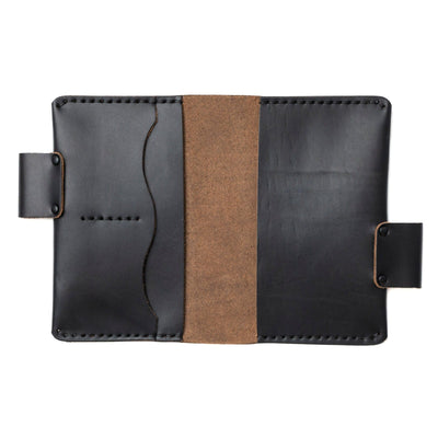 Leather Rhodia A6 Cover - Black Popov Leather
