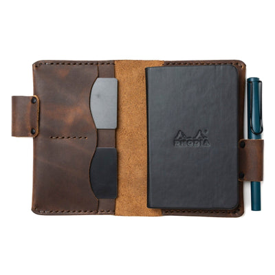 Leather Rhodia A6 Cover - Heritage Brown Popov Leather