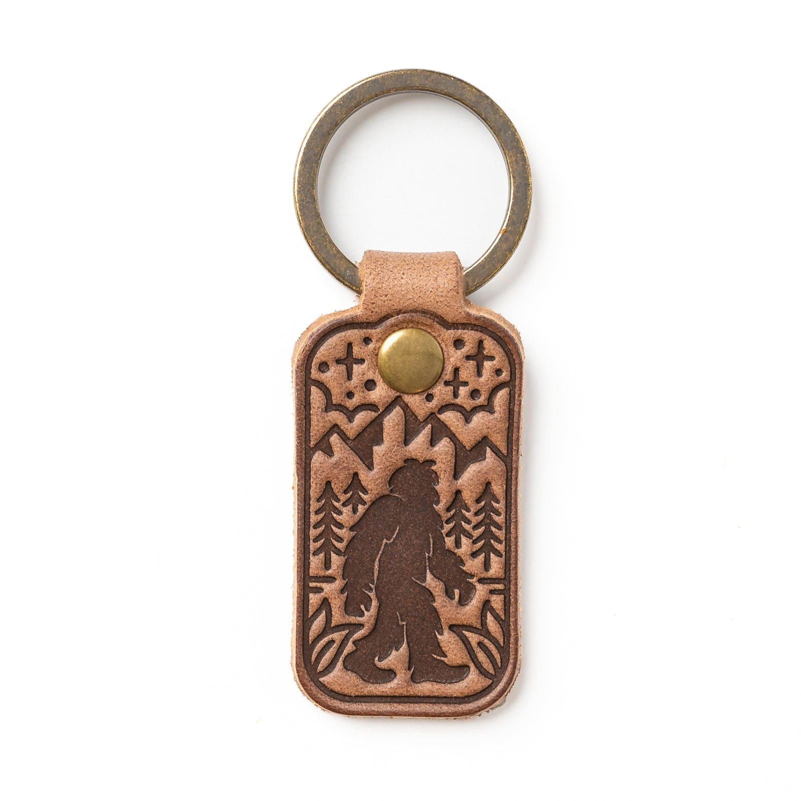 Leather Sasquatch Keyfob - Natural Popov Leather