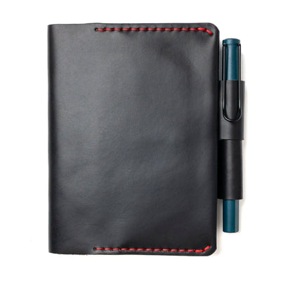 Leather Stalogy 365 Days A6 Notebook Cover - Black Popov Leather