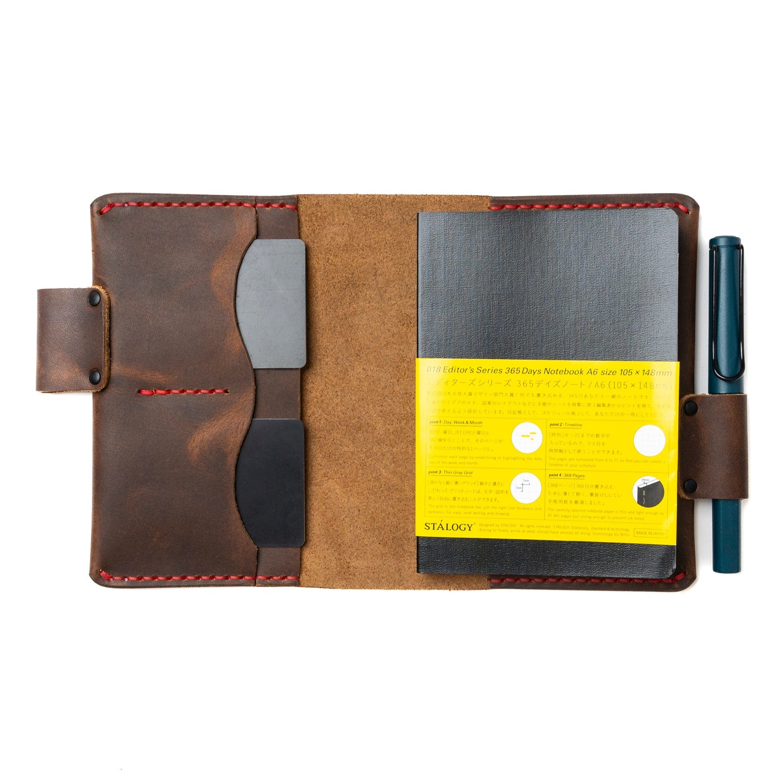 Leather A6 Notebook Cover in Heritage Brown: Stylish Cover - Popov